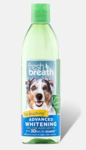 Tropiclean Fresh Breath Oral Care Water Additive Plus Advanced Whitening For Dogs