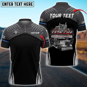 Truck '18 to Life' Driving and Surviving Personalized Name 3D Polo Shirt For Truck Driver