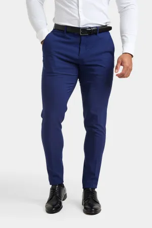 True Muscle Fit Tech Suit Trousers in Ink Blue