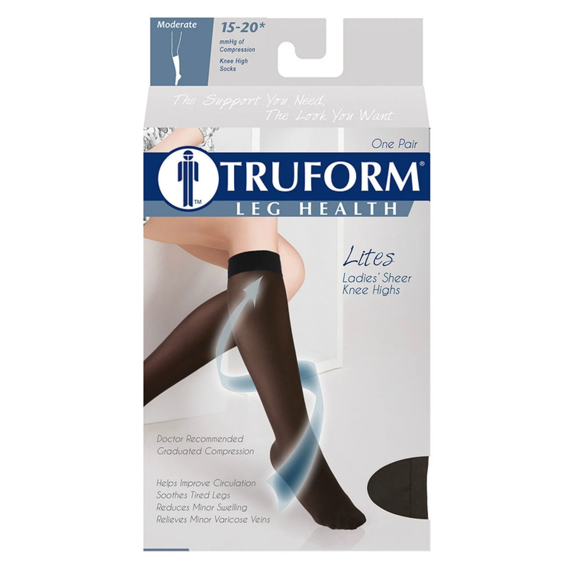 TRUFORM® Lites Women's Knee High 15-20 mmHg