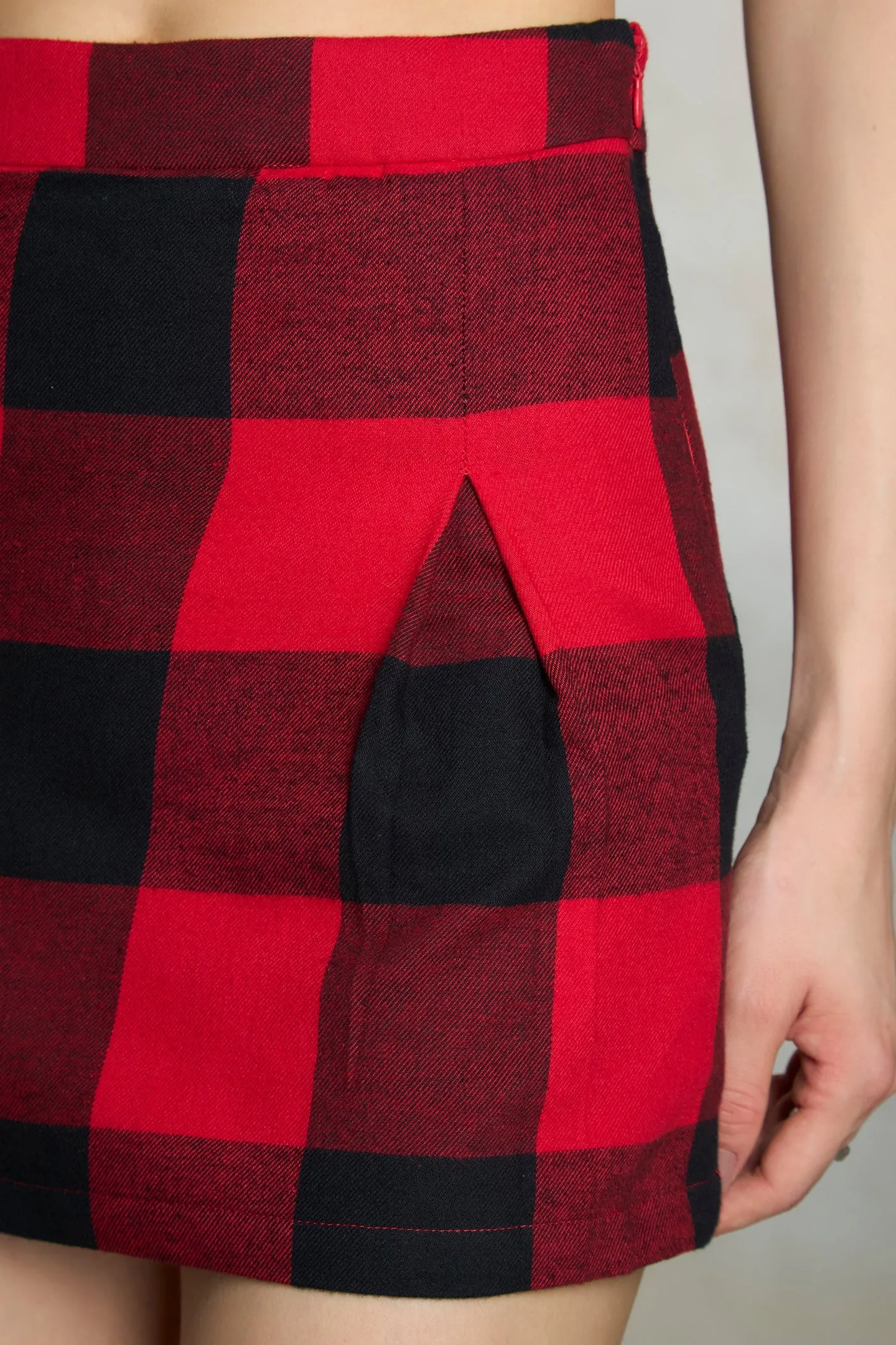 Trula|Checked Cotton Mini Skirt