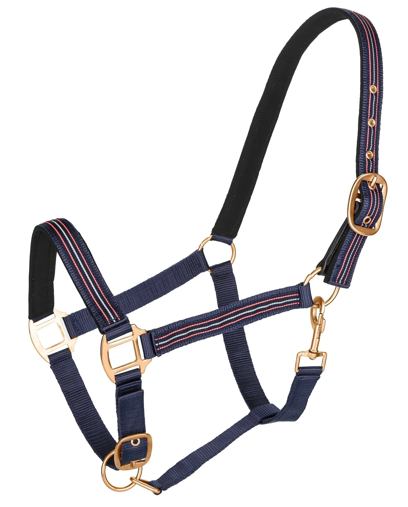 TuffRider Adjustable Nylon Breakaway Halter w/ Padded Crown and Rose Gold Hardware