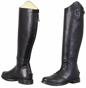 TuffRider Kids Baroque Leather Back Zipper Field Boots in Black