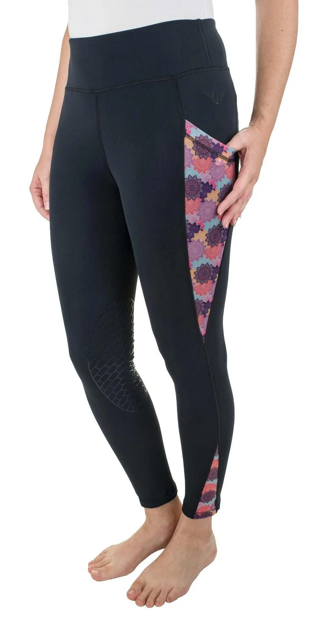 TuffRider Ladies Minerva 3 Season Printed Knee Patch Tights