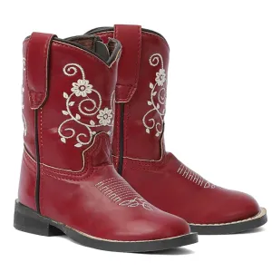 TuffRider Toddler Fire Red Floral Western Boot