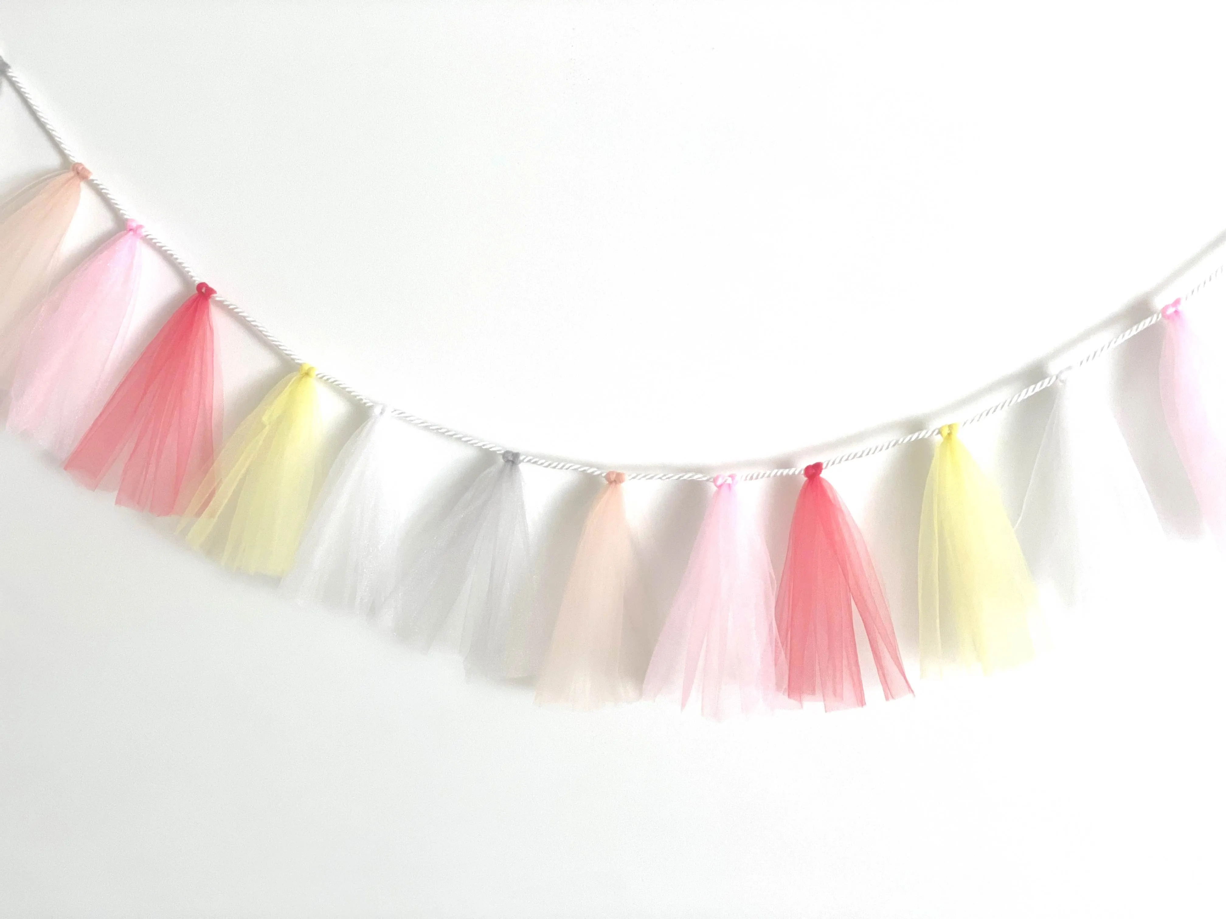 Tulle Tassel Garland, Birthday Party Banner, Nursery Decor, Fairy Lights Garland