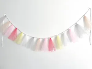 Tulle Tassel Garland, Birthday Party Banner, Nursery Decor, Fairy Lights Garland