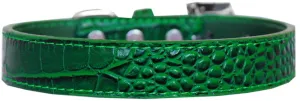 Tulsa Plain Croc Dog Collar Emerald Green Size 20