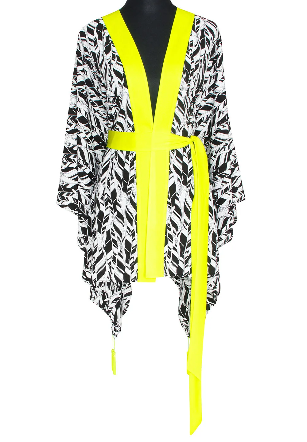 Tulum – Feathers Kimono (Neon Yellow)