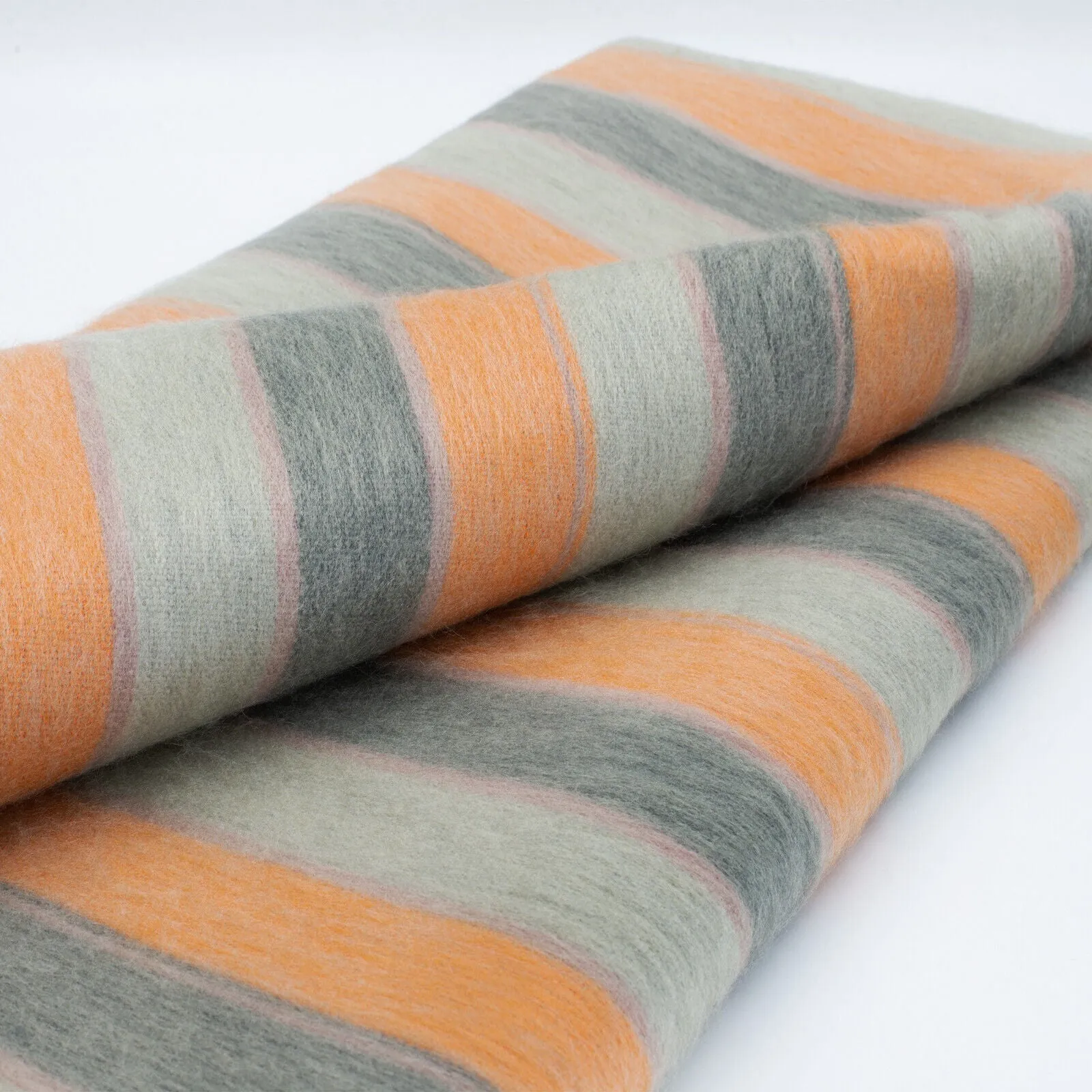 Tumbunuma - Baby Alpaca Wool Throw Blanket / Sofa Cover - Queen 95 x 67 in - harvest moon - orange/light/dark gray