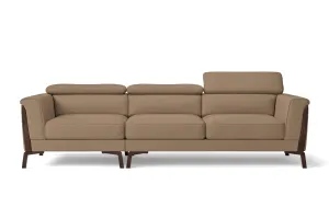 Turin 3 Seater Sofa Stone Leather