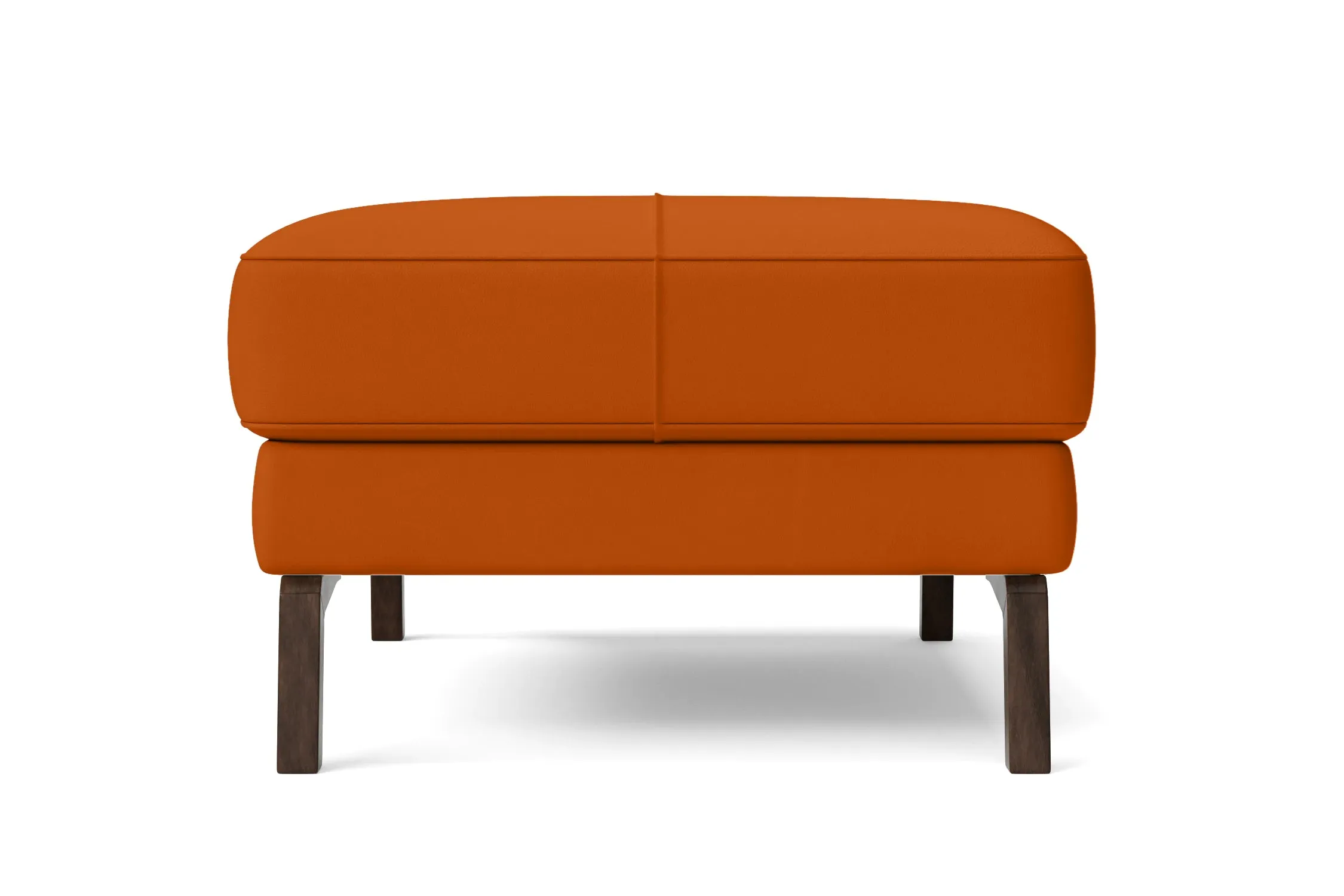 Turin Ottoman Orange Leather