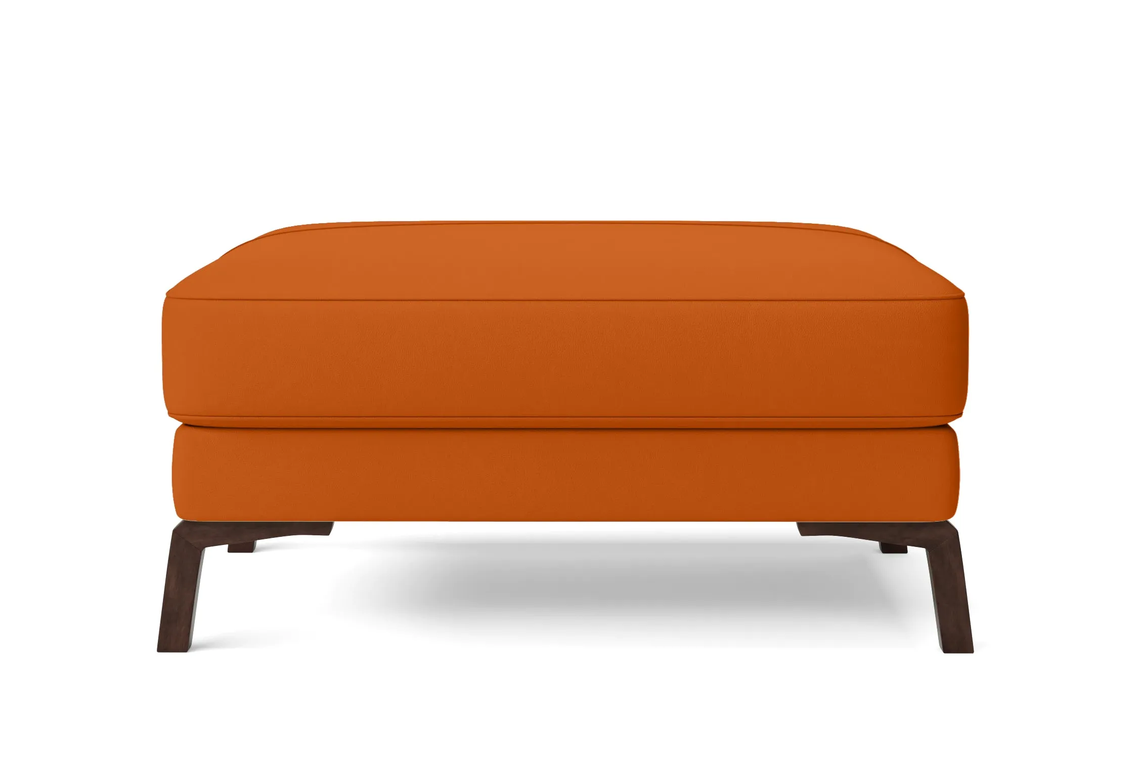 Turin Ottoman Orange Leather