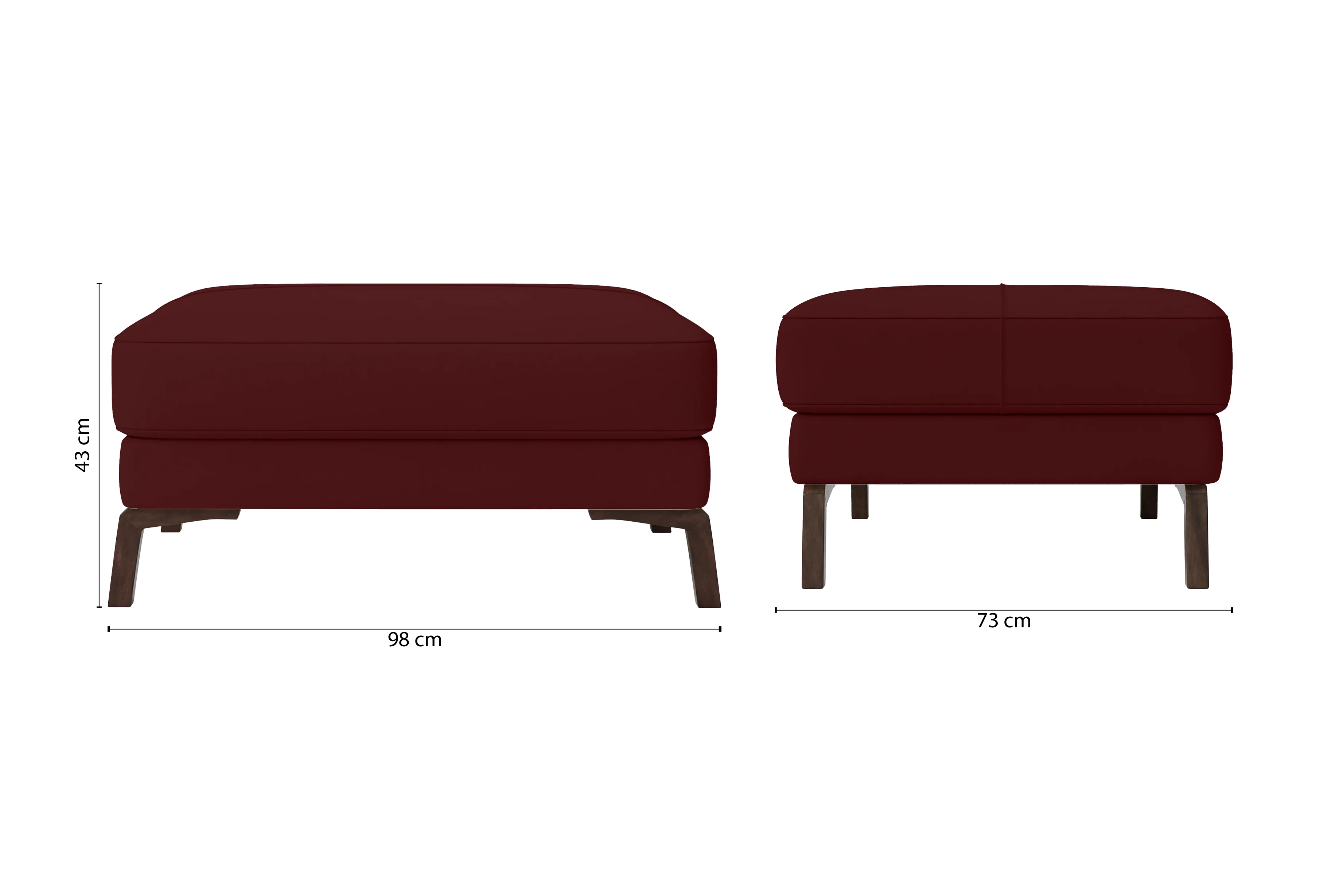 Turin Ottoman Red Leather