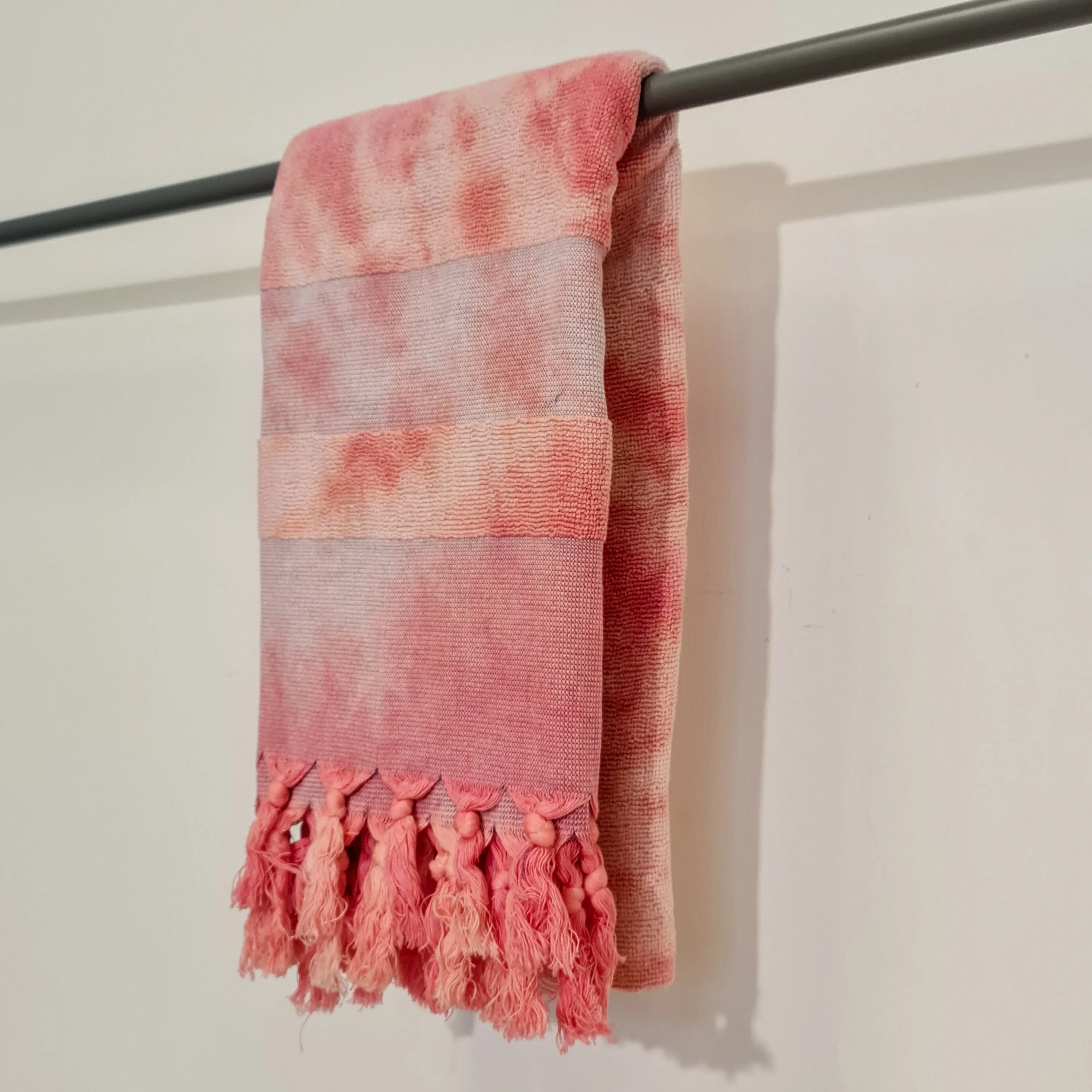 Turkish Terry Cotton Bath Towel Tie-Dye Red