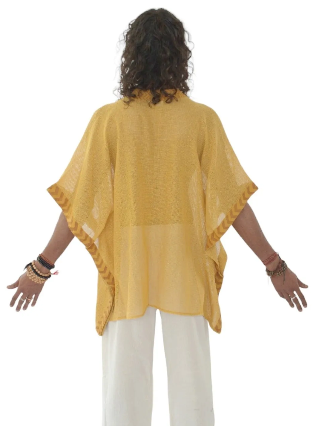 Turmeric Mesh Open Poncho