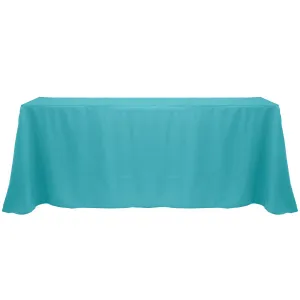 Turquoise 90" x 132" Rectangular Poly Premier Tablecloth