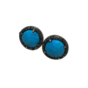 Turquoise Pave Diamond Earrings