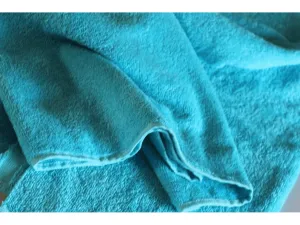 TURQUOISE- Pure Cotton Thick LUXURY TERRY TOWELLING Material for Beach wear, Bath robe and Baby 400gsm