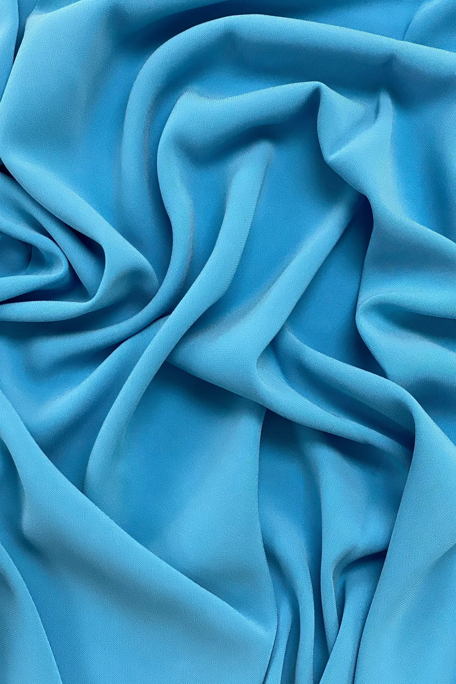 Turquoise Triacetate Lightweight Matte Crepe