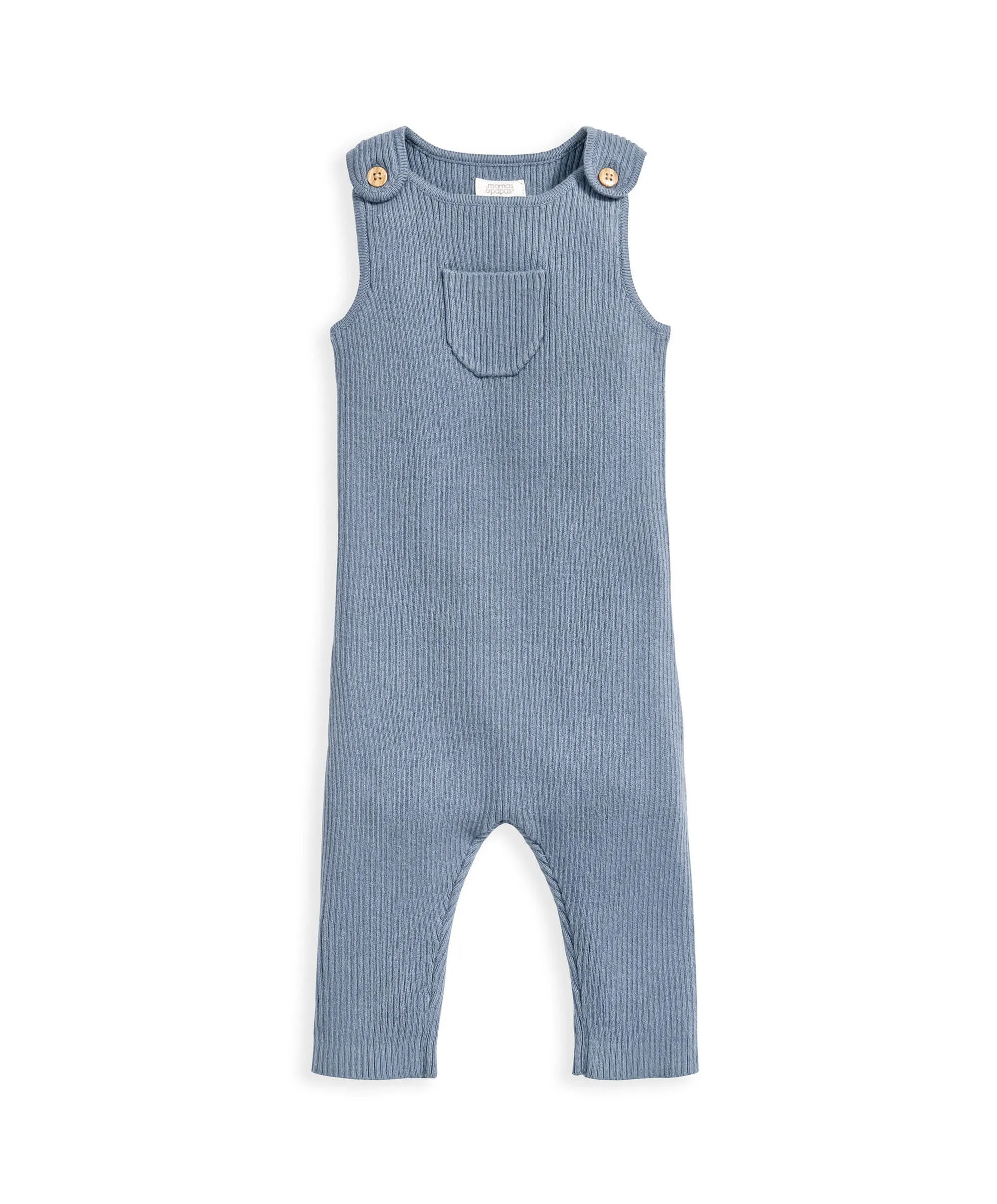 Turtle Bodysuit & Knitted Dungarees - Blue