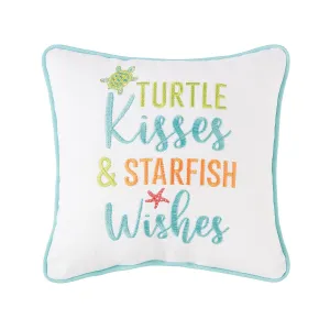 Turtle Kisses & Starfish Wishes Mini Pillow