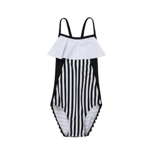 Turtledove Colourblock Swim Costume - Monochrome