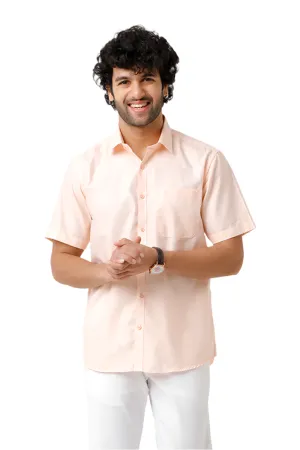 Tuscany -  Peach Orange Formal Shirts for Men | Ariser