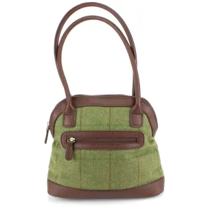 Tweed Shopper Tote Bag Handbag - Mid Green