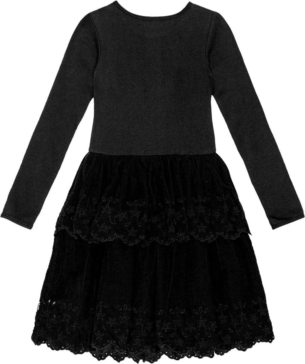 Tween Dresses | Cerena Black Long Sleeve Dress | Molo