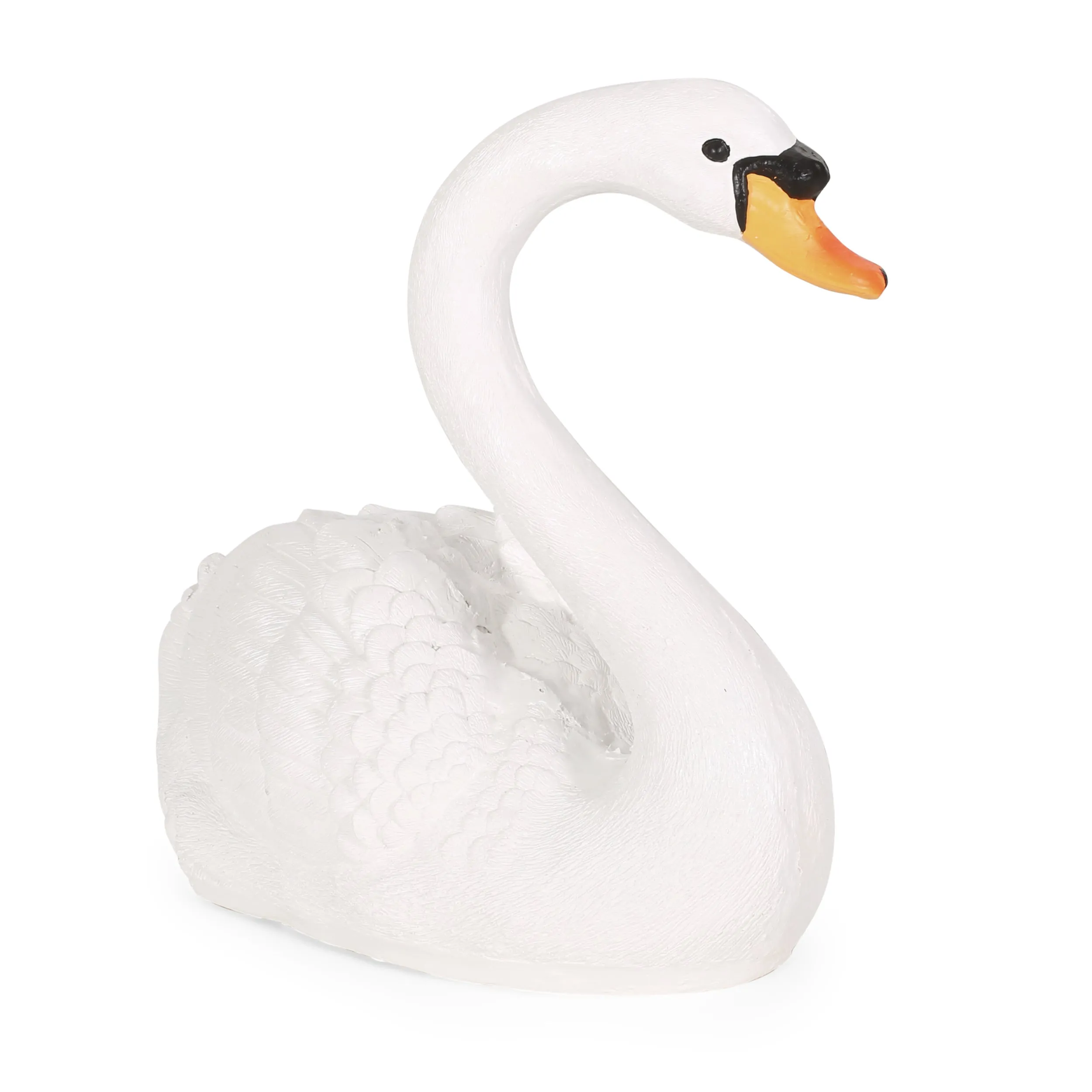 Twete Outdoor Swan Garden Statue, White