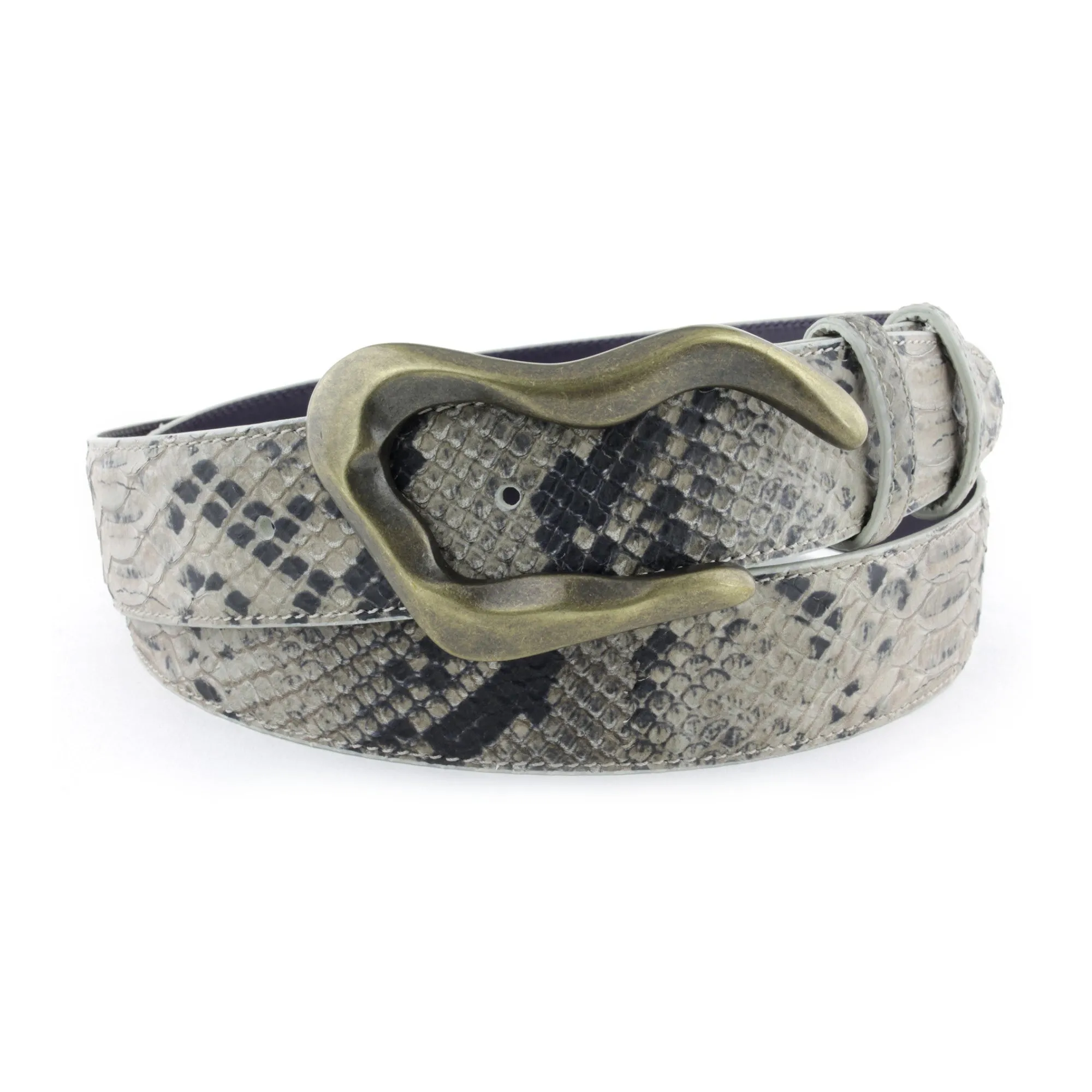 Twig mock python swirl belt