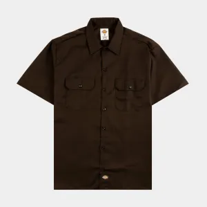 Twill Work Mens Short Sleeve Short (Brown)