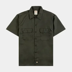 Twill Work Mens Short Sleeve Short (Green)