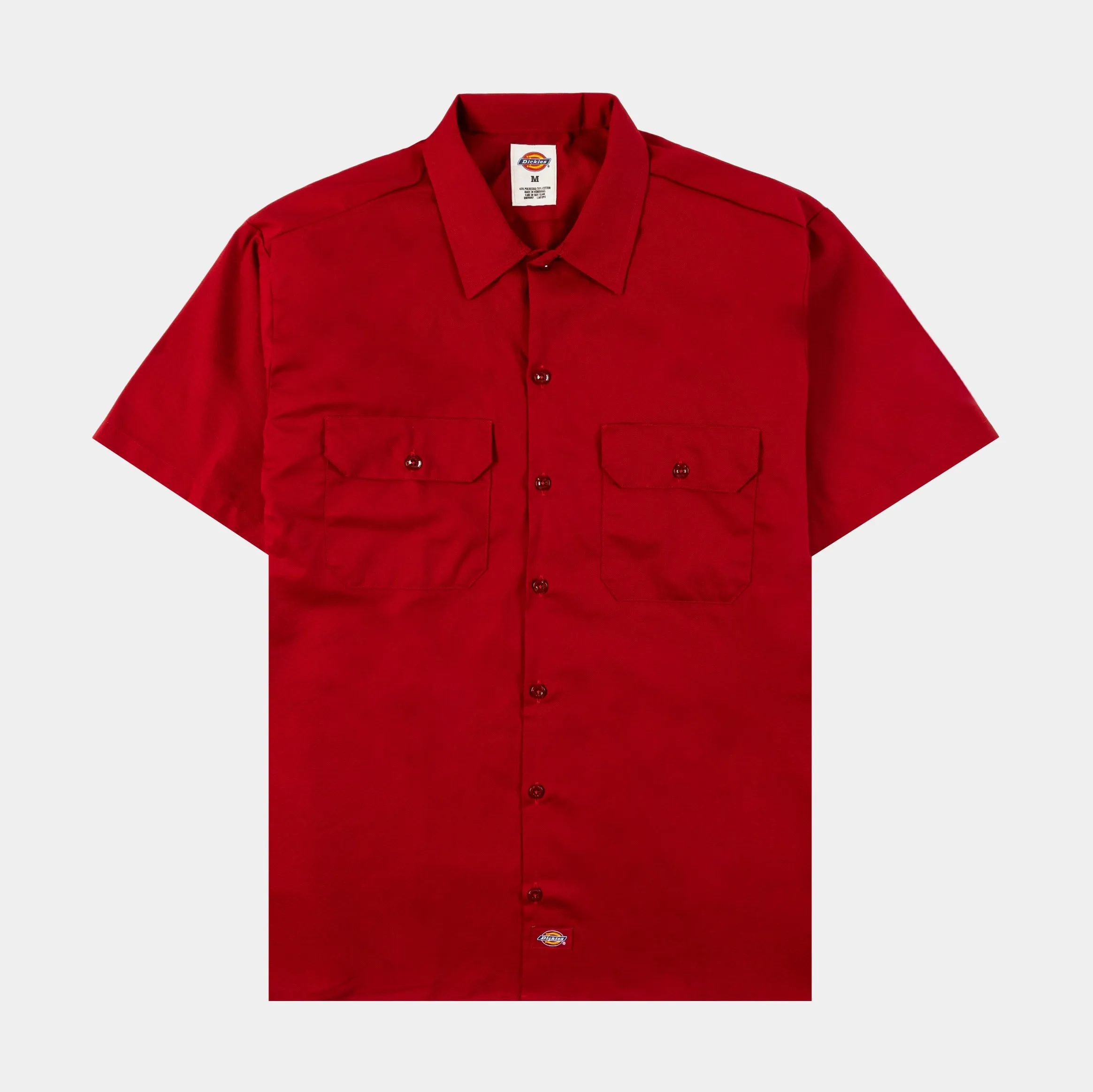 Twill Work Mens Short Sleeve Short (Red)