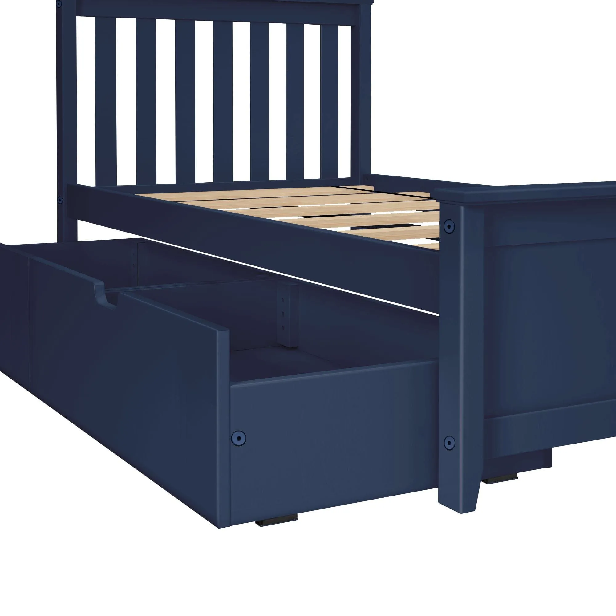 Twin Slatted Bed With Storage Drawers