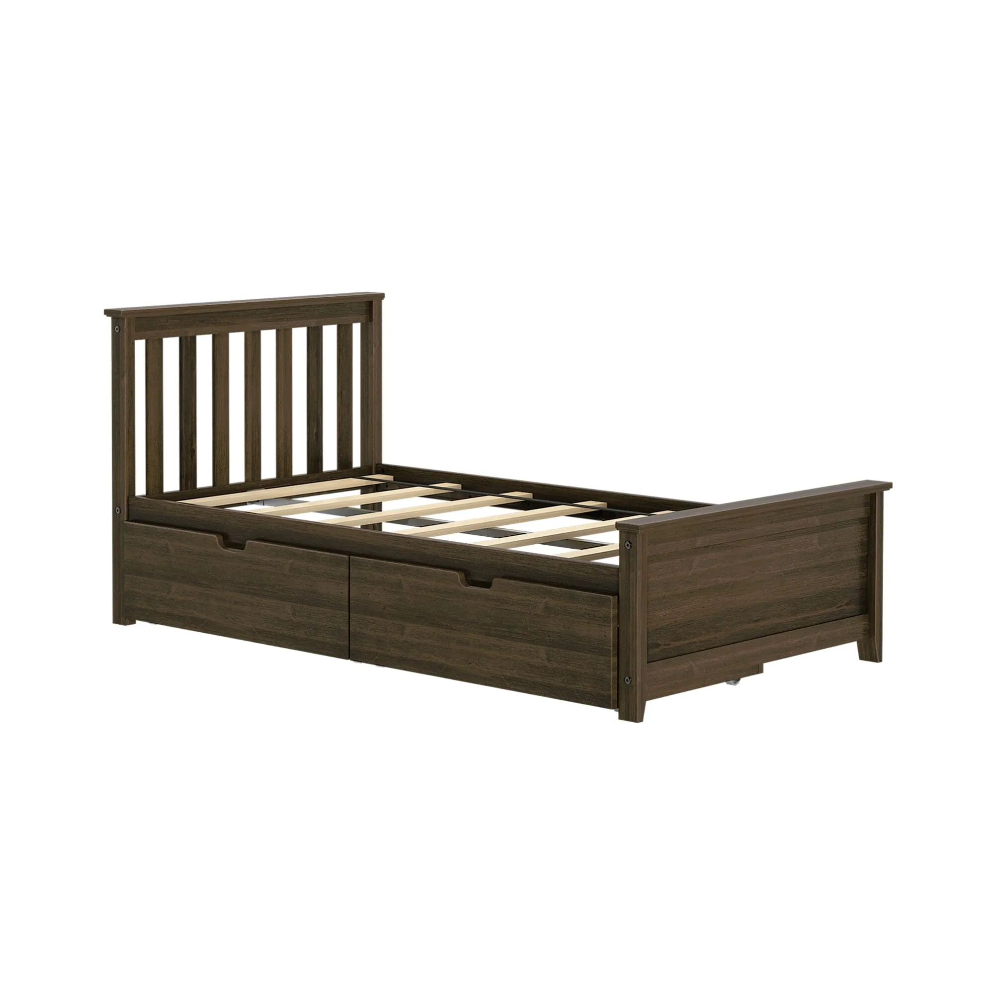 Twin Slatted Bed With Storage Drawers