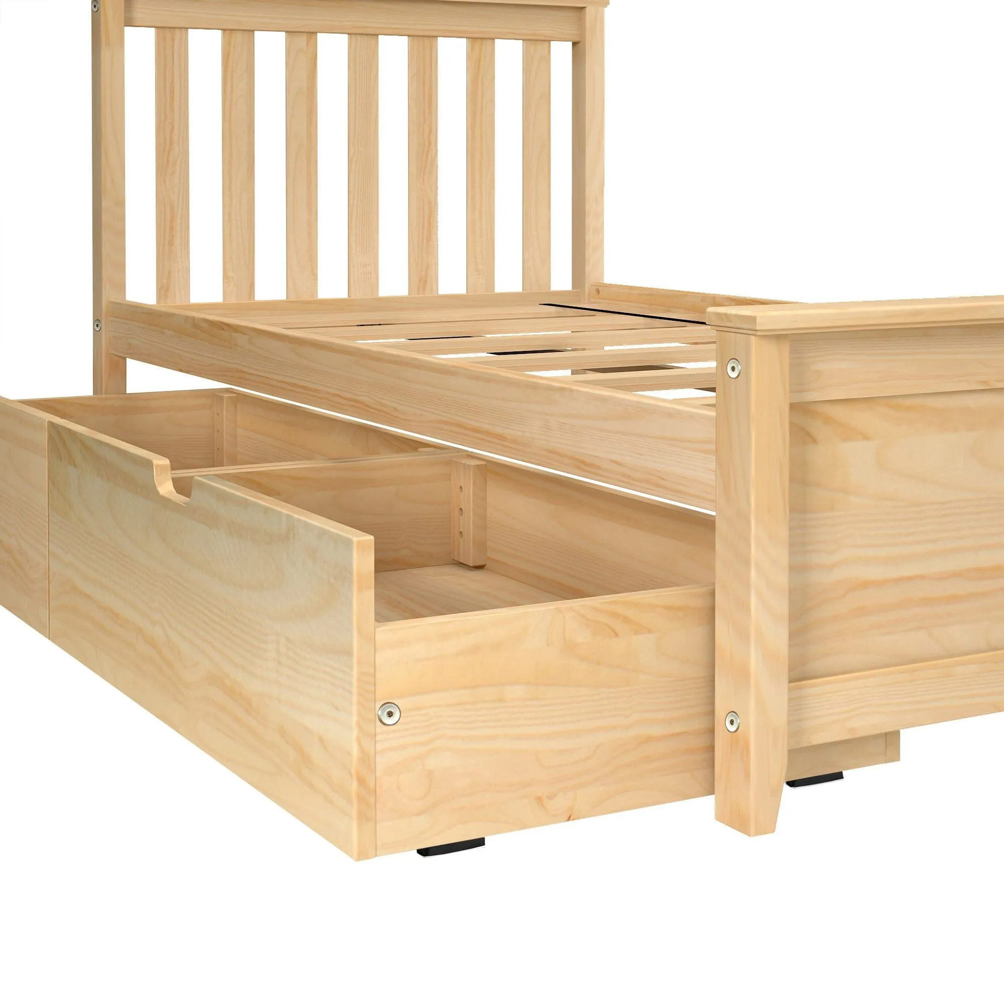 Twin Slatted Bed With Storage Drawers