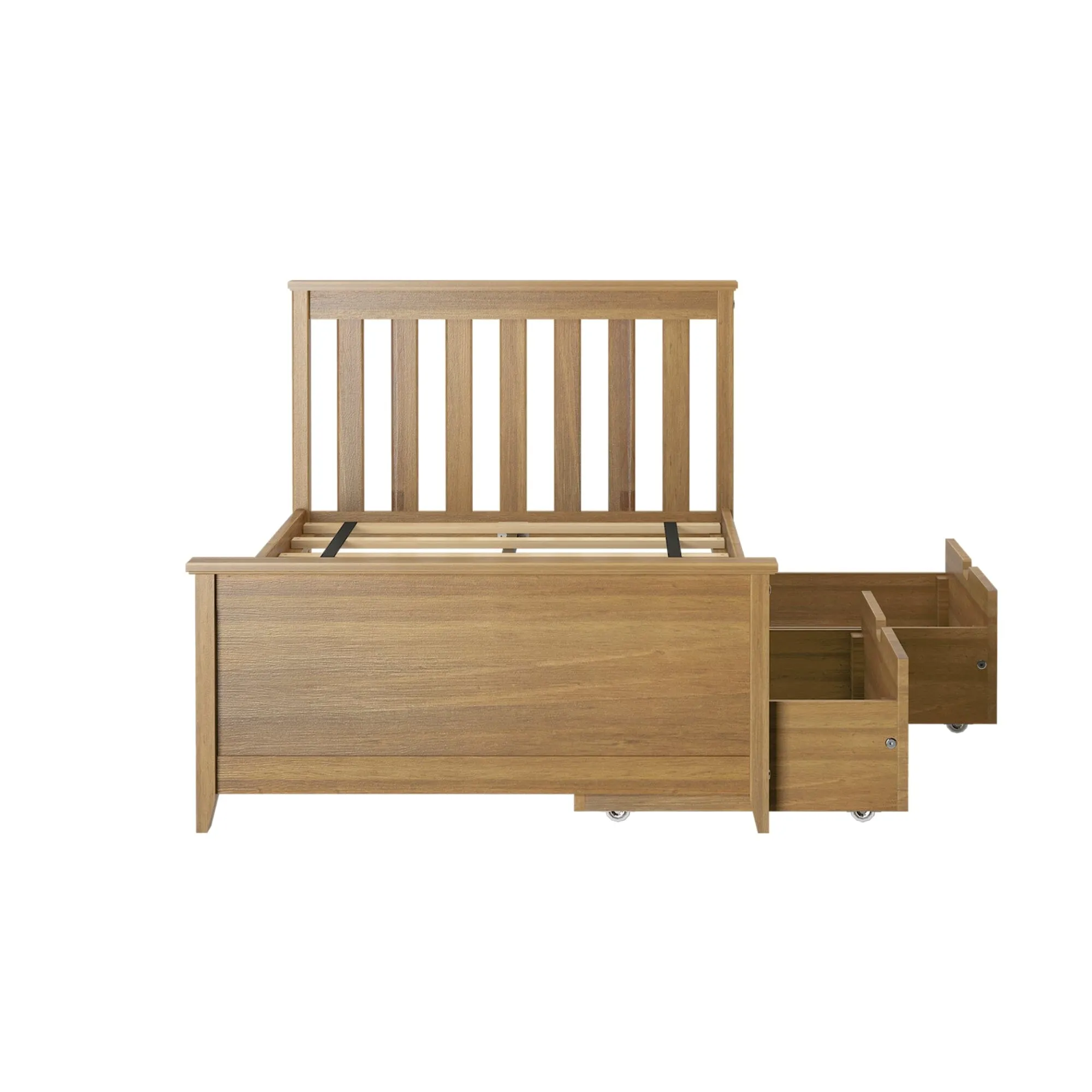 Twin Slatted Bed With Storage Drawers