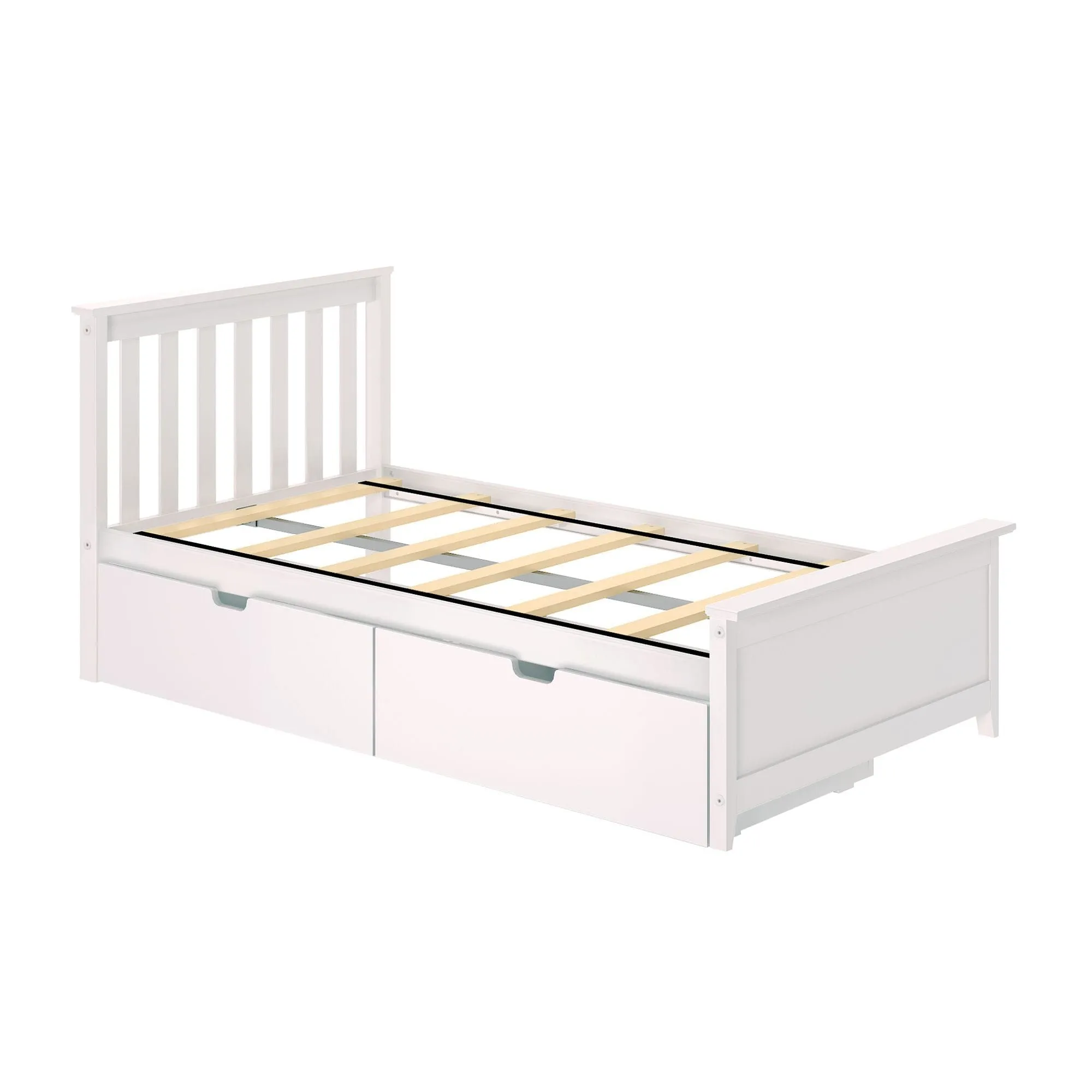 Twin Slatted Bed With Storage Drawers