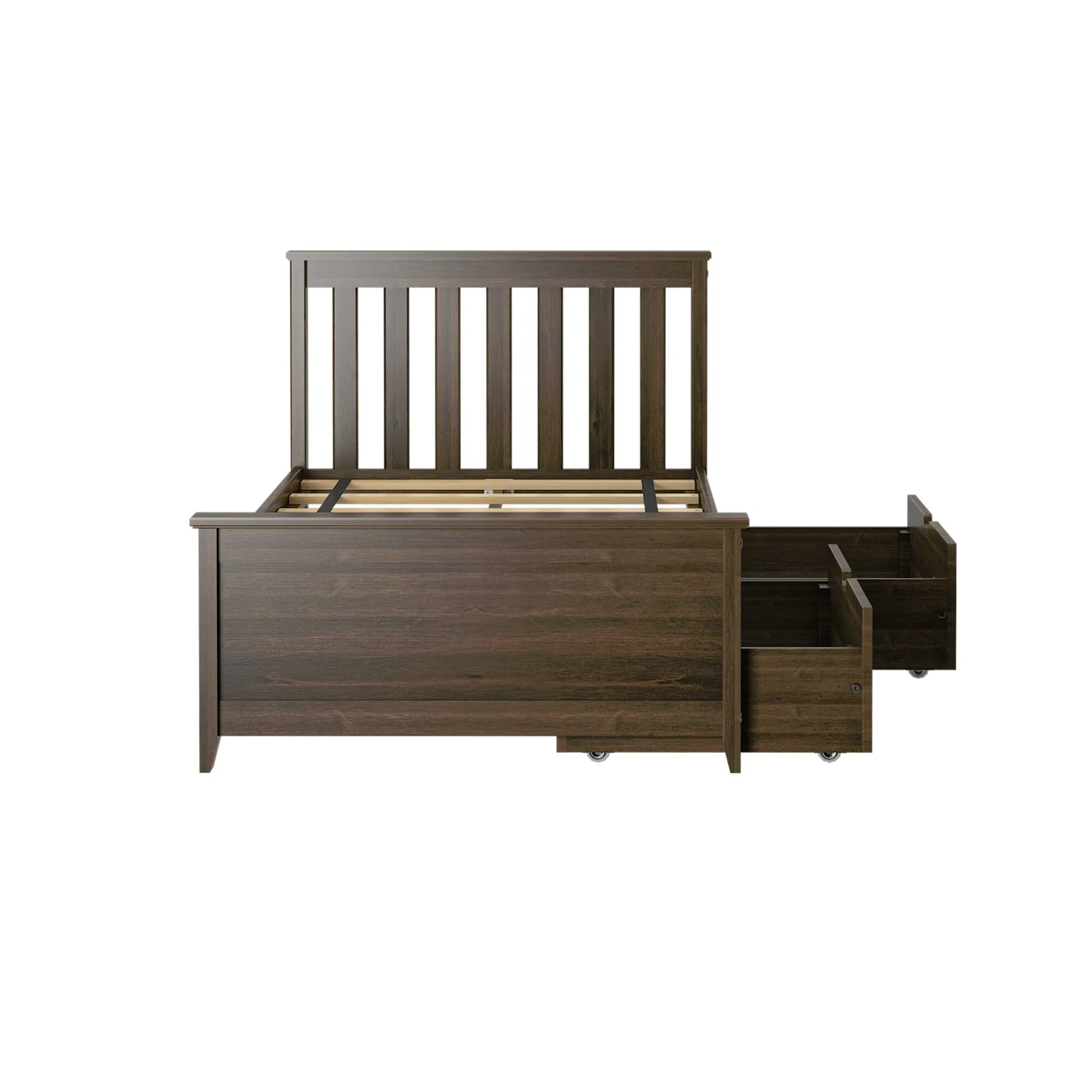 Twin Slatted Bed With Storage Drawers