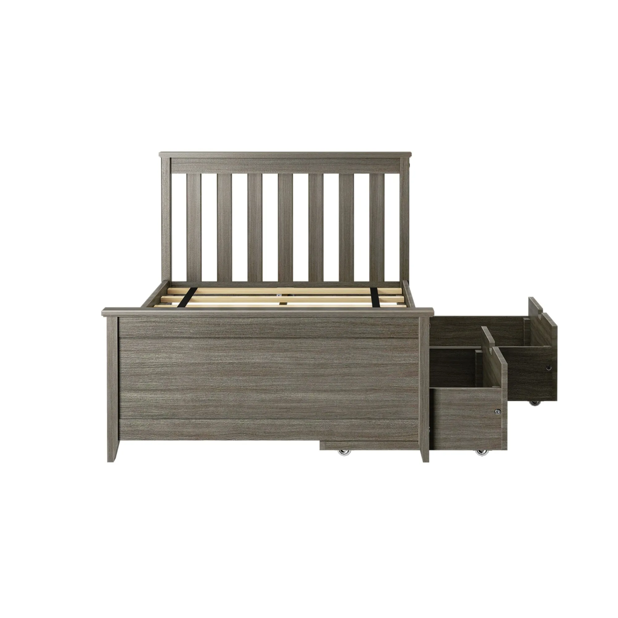 Twin Slatted Bed With Storage Drawers