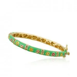 Twin Stars Mint Flower and Butterfly Bangle