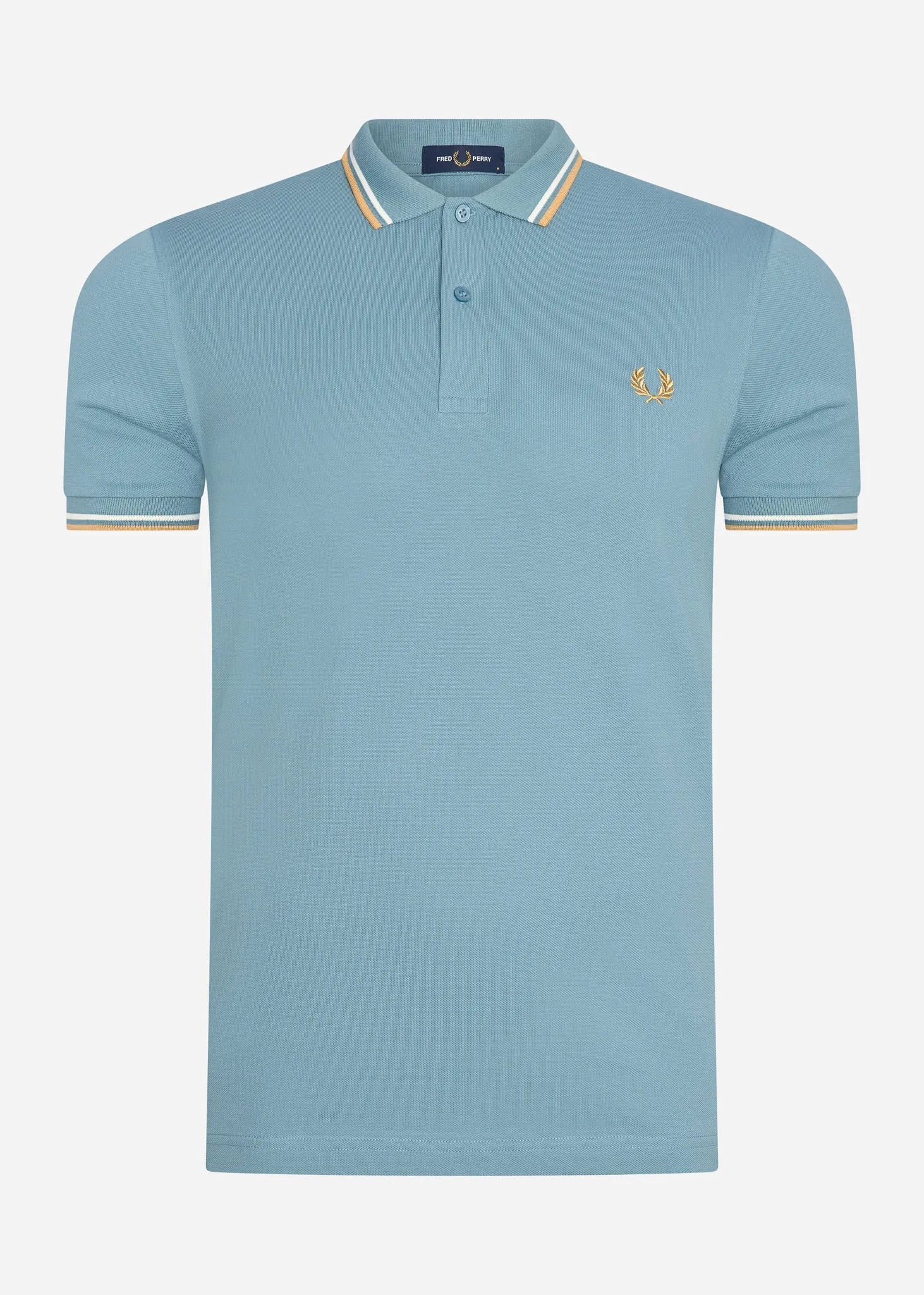 Twin tipped fred perry shirt - ash blue ecru gold