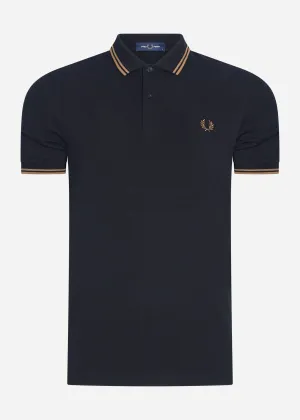 Twin tipped fred perry shirt - black shaded stone