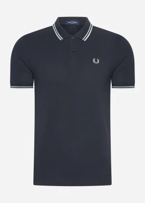 Twin tipped fred perry shirt - navy-silver blue silver blue