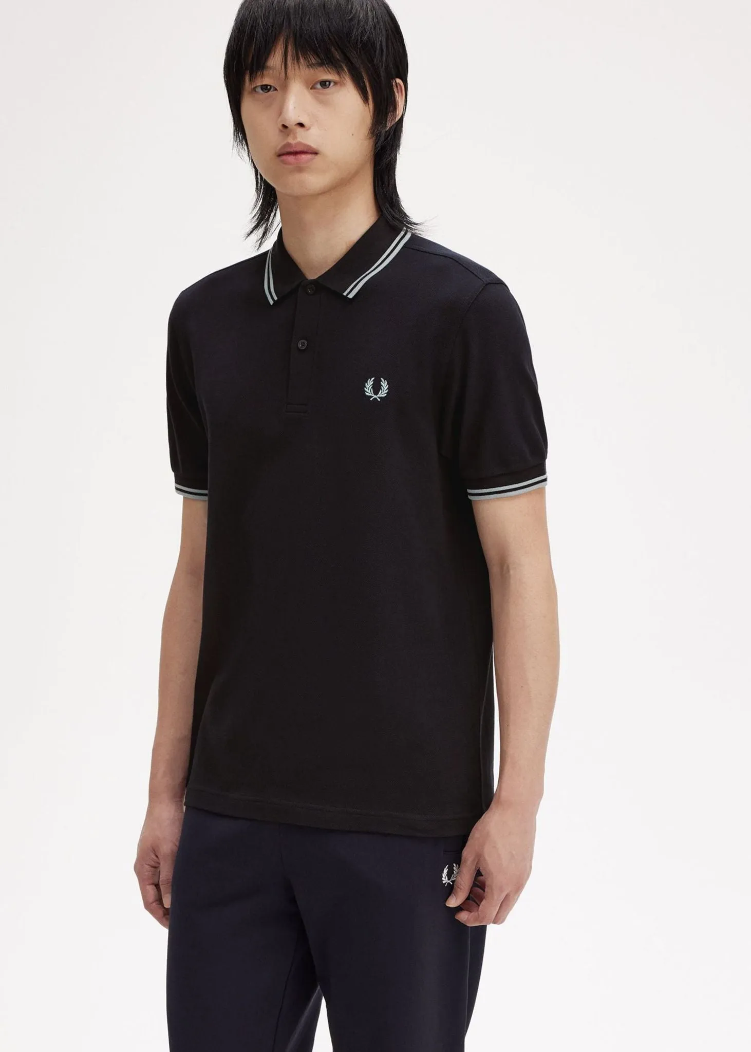 Twin tipped fred perry shirt - navy-silver blue silver blue