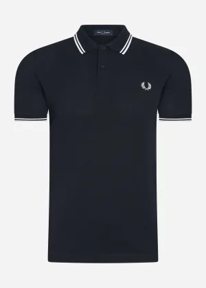 Twin tipped Fred Perry shirt - navy white