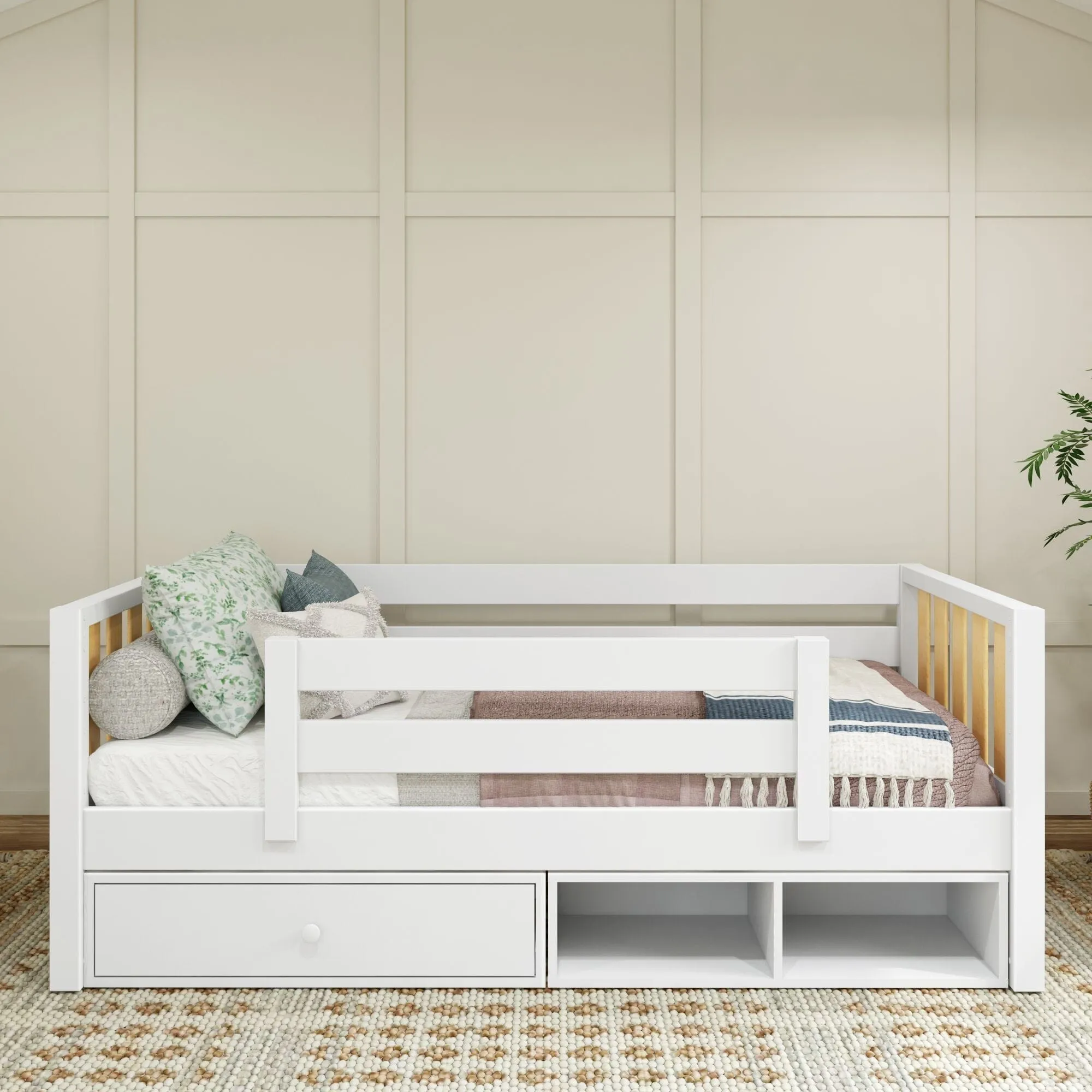 Twin Toddler Bed with Dresser and Cubbie