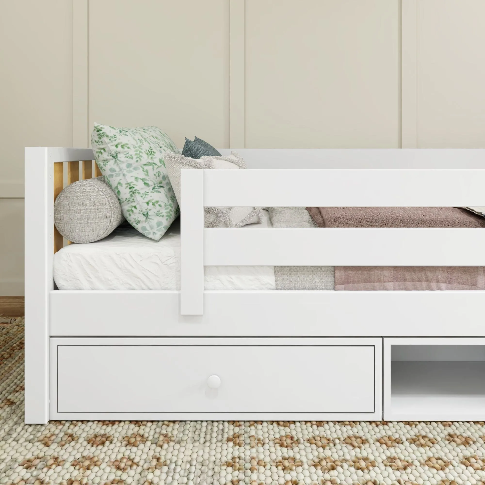 Twin Toddler Bed with Dresser and Cubbie